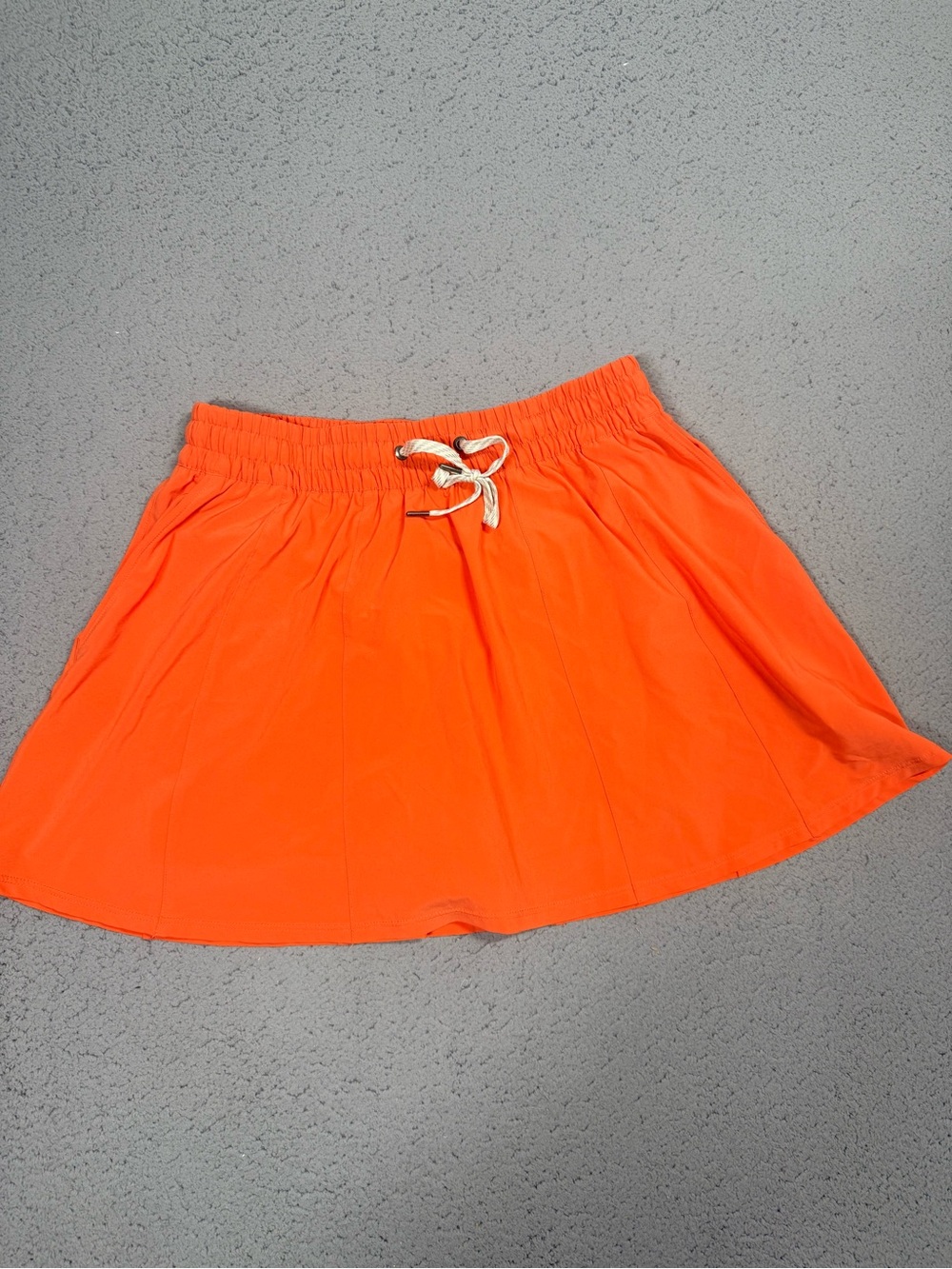 Vuori Orange Elastic Drawstring Skater Skirt